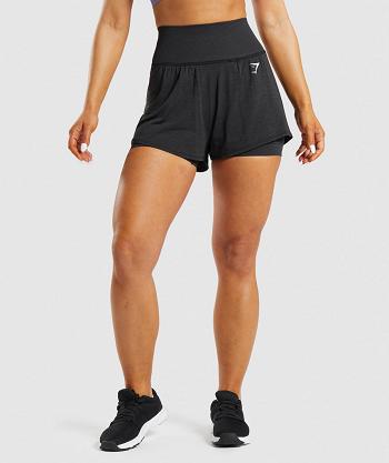 Pantalones Cortos Gymshark Vital Seamless 2.0 2-in-1 Mujer Negras | CO 2802RVD